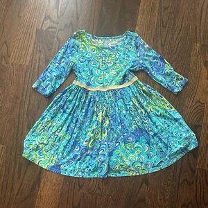 Lilly Pulitzer Kids Dress in Blue and Green Swirl